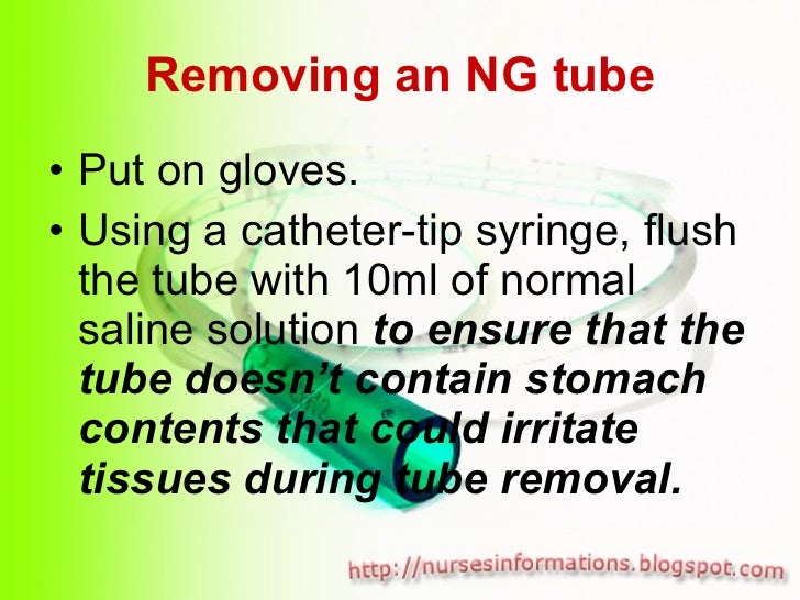 Nasogastric Tube (NGT) insertion and removal