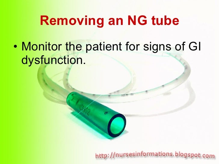 Nasogastric Tube (NGT) insertion and removal