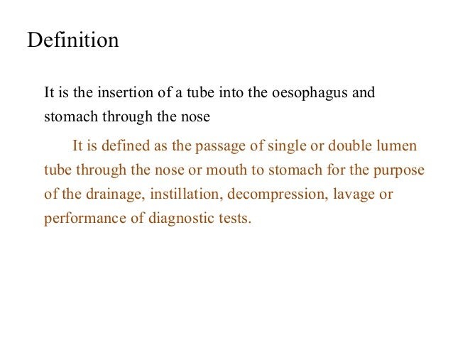 Nasogastric Intubation