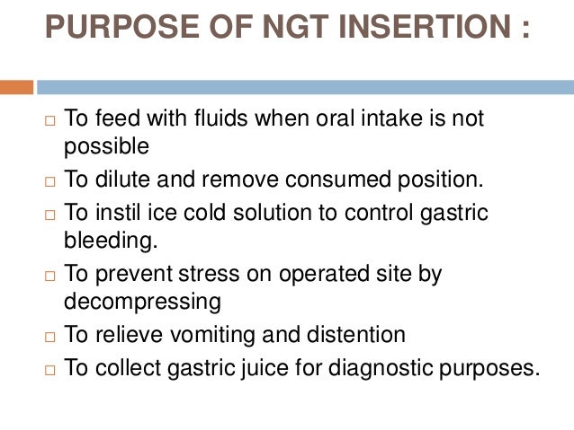 Nasogastric Tube Insertion And Feeding