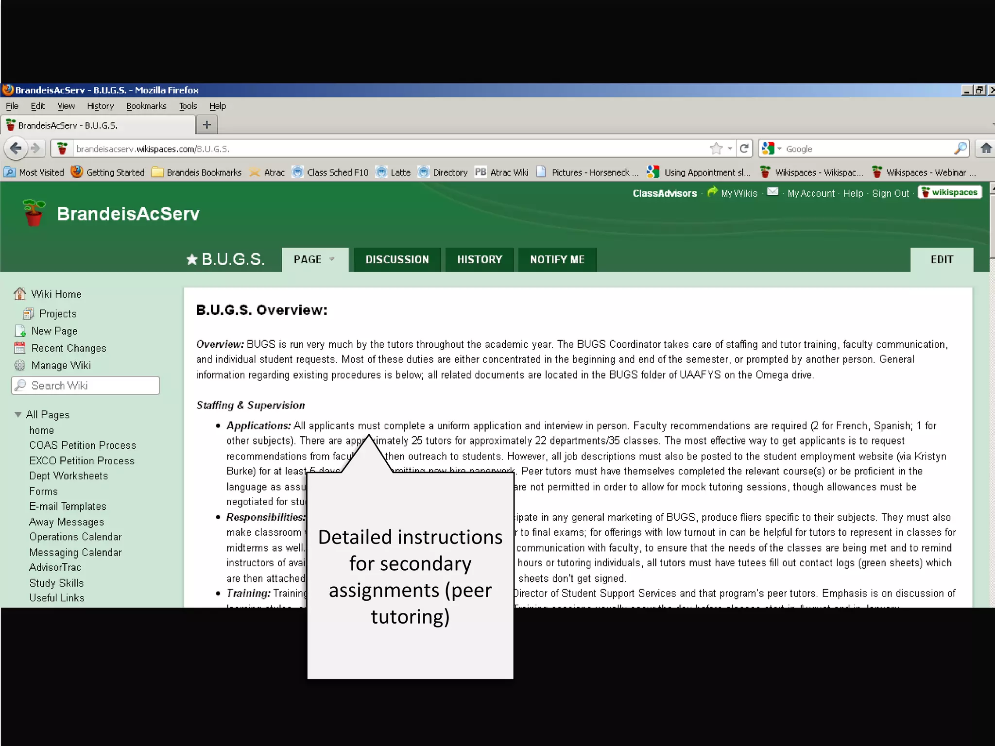Detailed instructions
   for secondary
 assignments (peer
      tutoring)
 