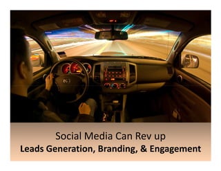 Social Media Can Rev up
Leads Generation, Branding, & Engagement
 