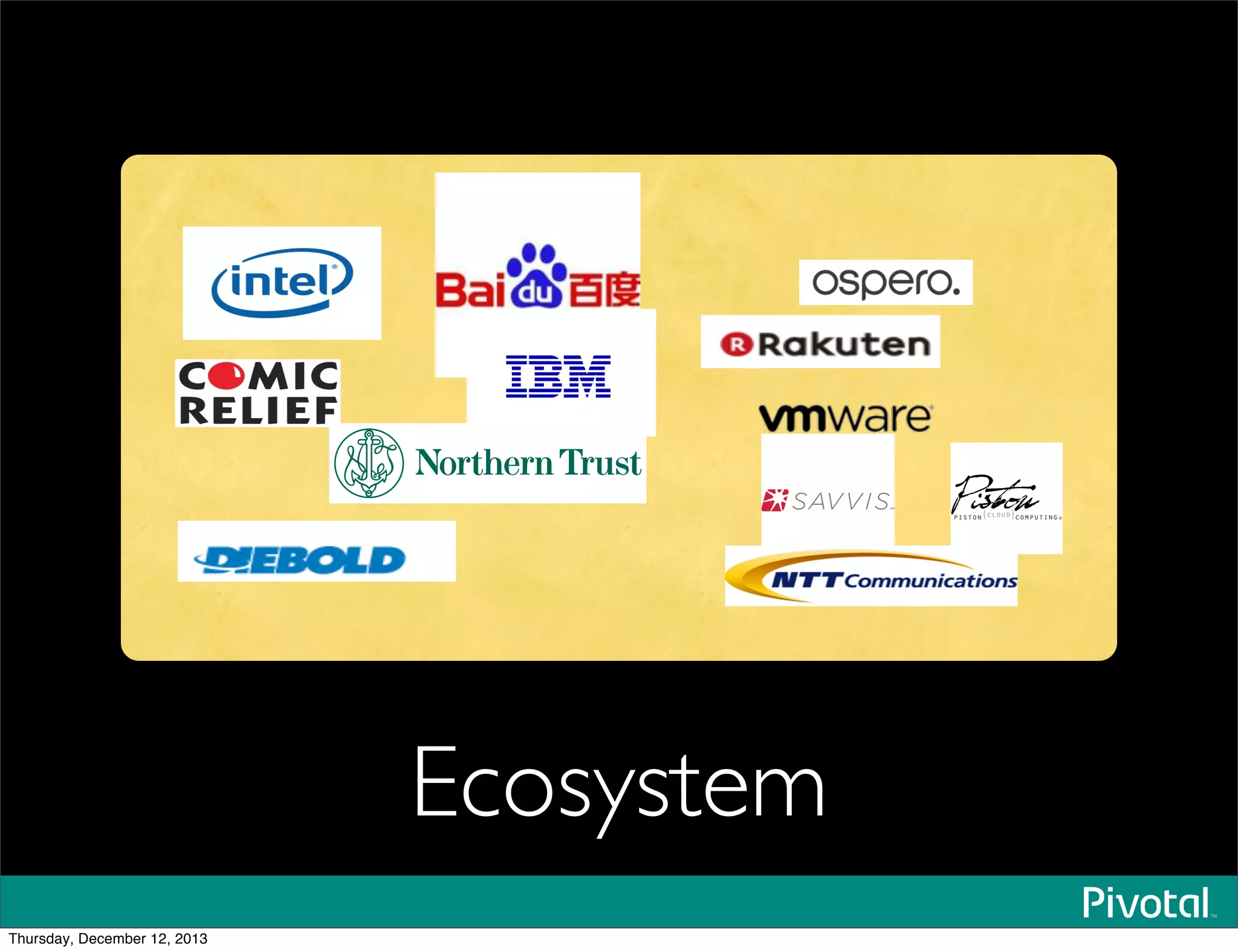 Ecosystem
Thursday, December 12, 2013
 