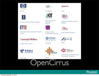 OpenCirrus
Thursday, December 12, 2013
 