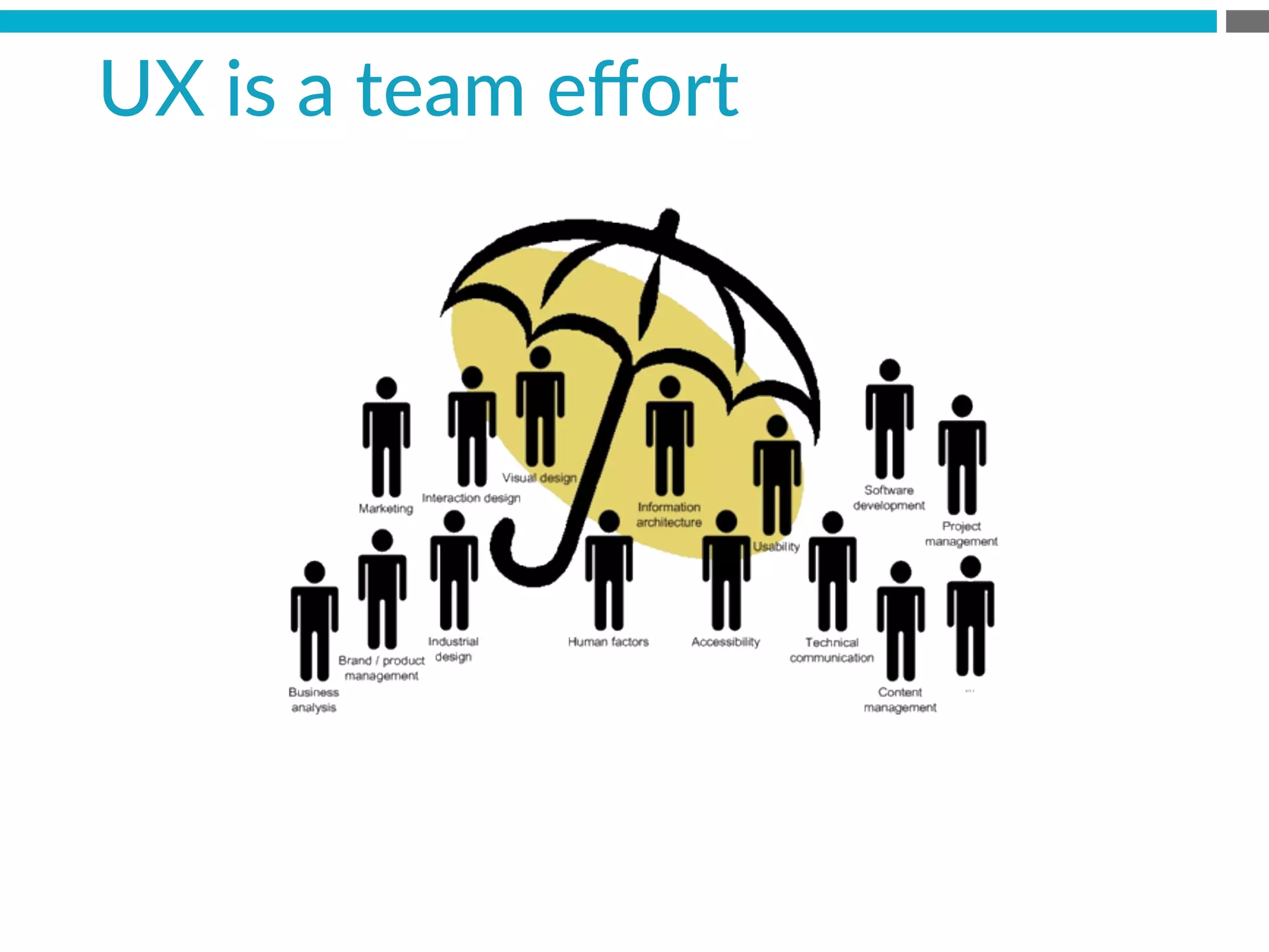 UX  is  a  team  eﬀort  
 