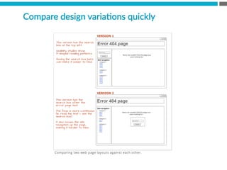 Compare  design  variaBons  quickly
 