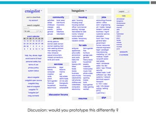 Discussion: would you prototype this differently ?
 