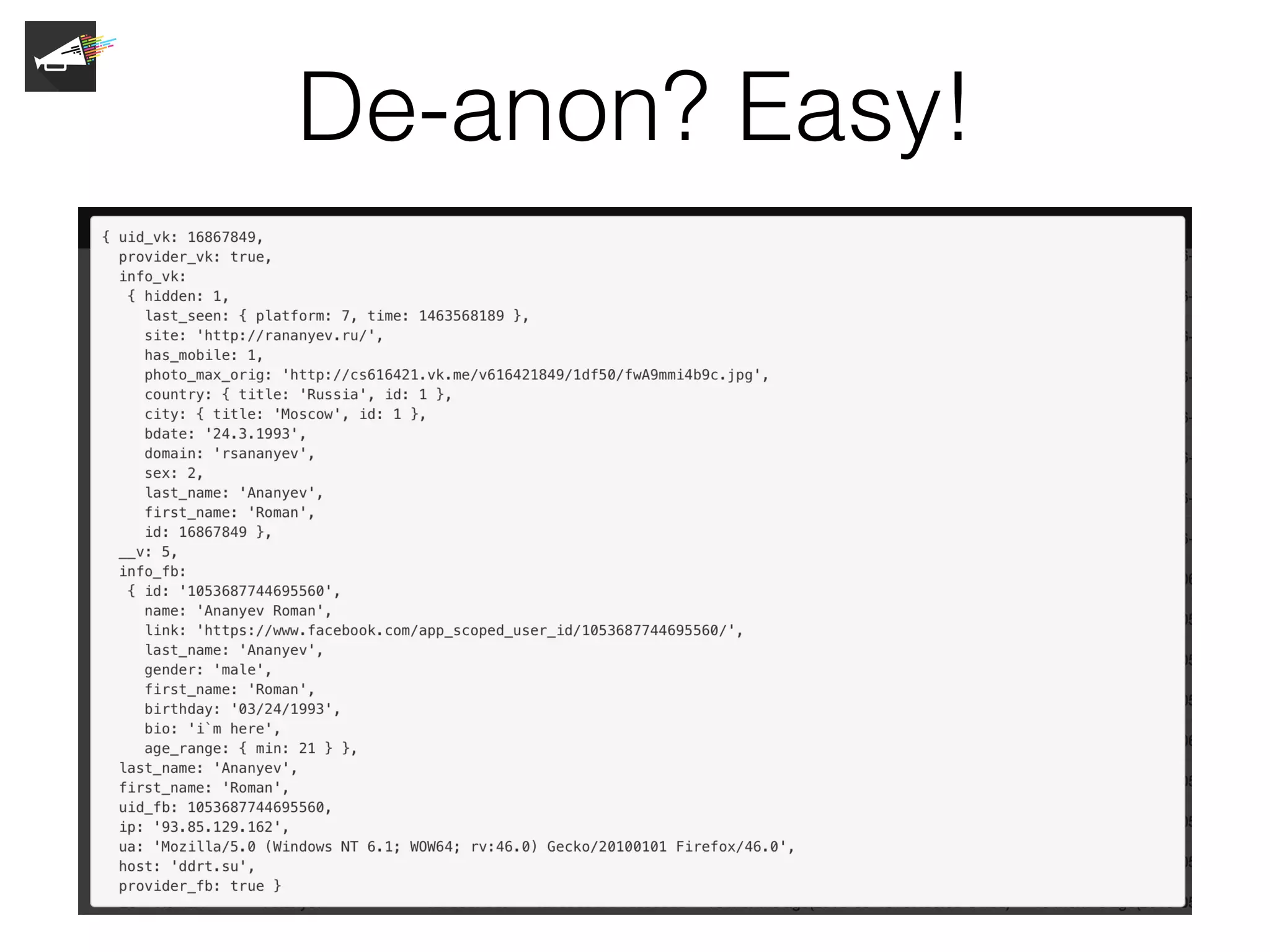 De-anon? Easy!
 