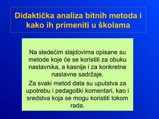 Metod Rada Nastavni metodi i motivacija | PPT