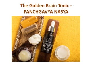 The Golden Brain Tonic -
PANCHGAVYA NASYA
 