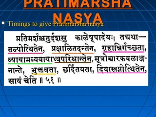 PRATIMARSHA
   Timings to give NASYA
                    Pratimarsha nasya
 