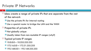 Internal Routable Address Ranges Understanding NAT: Network Address Translation and Its Role in IPv4 ...