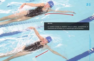 31


Barrido:

Es cuando el brazo se desplaza hacia la cadera, acompañando al
movimiento de los brazos con un pequeño giro de los hombros .




                                                                 Natación Sordolímpica
                                                                     guía de
 