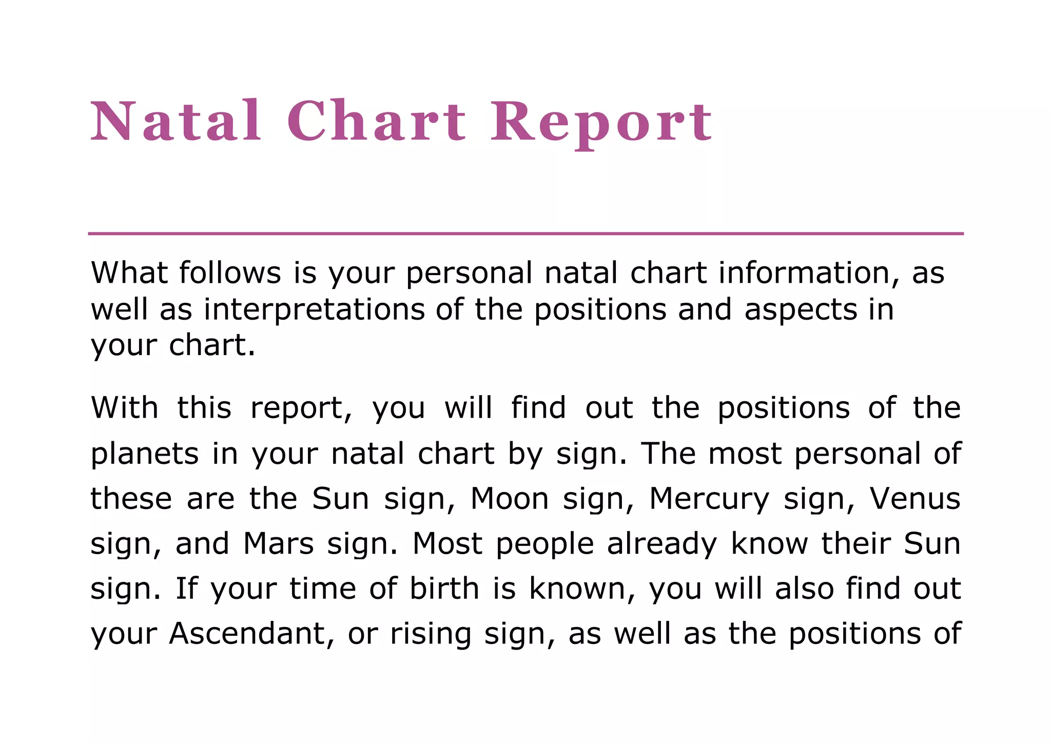 Natal chart report we site ( ) PPT