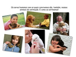 Os seres humanos com os quais convivemos são, também, nossos animais de estimação. E como os estimamos! 