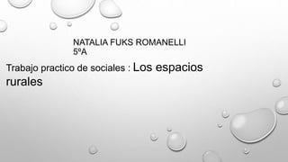 NATALIA FUKS ROMANELLI
5ºA
Trabajo practico de sociales : Los espacios
rurales
 