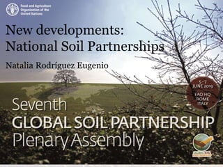 New developments:
National Soil Partnerships
Natalia Rodríguez Eugenio
 