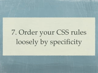 Practical Maintainable CSS (short version)