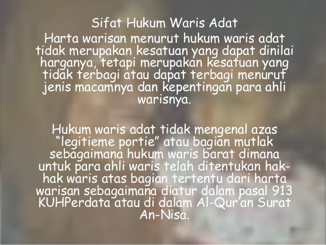 Natal kristiono mata kuliah hukum adat hukum waris adat 1
