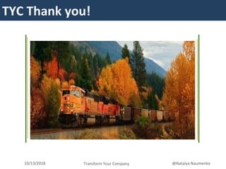 TYCTYC Thank you!
Transform Your Company10/13/2018 @Natalya Naumenko
 