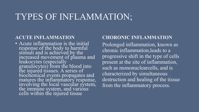 Which Of The Following Disorders Is An Inflammation INFLAMMATION,types,morphological patterns,acute inflammation,chronic