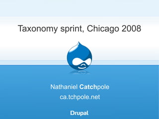 Taxonomy sprint, Chicago 2008 Nathaniel  Catch pole ca.tchpole.net 