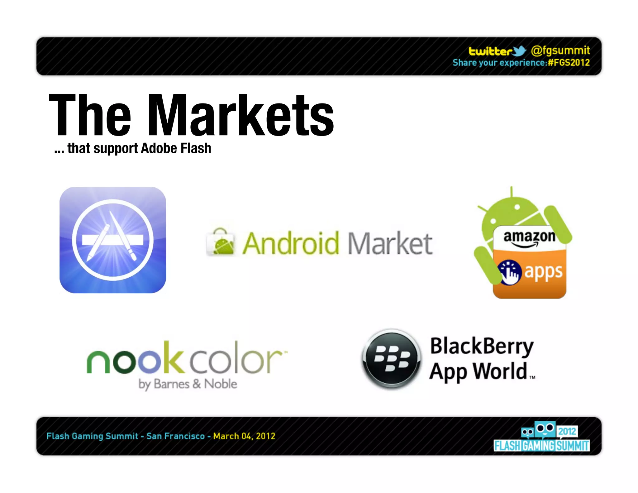 The Markets
... that support Adobe Flash
 