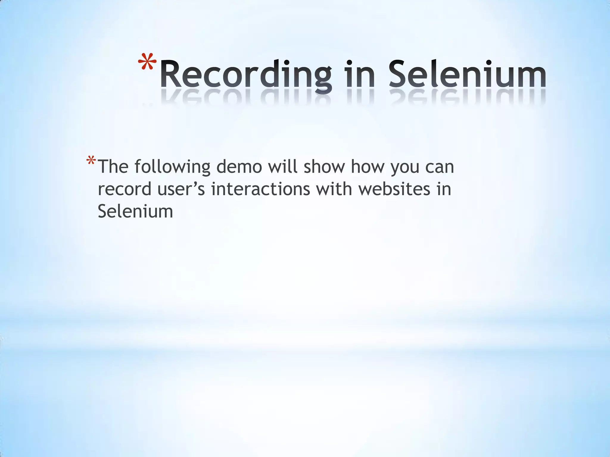 Selenium Demo