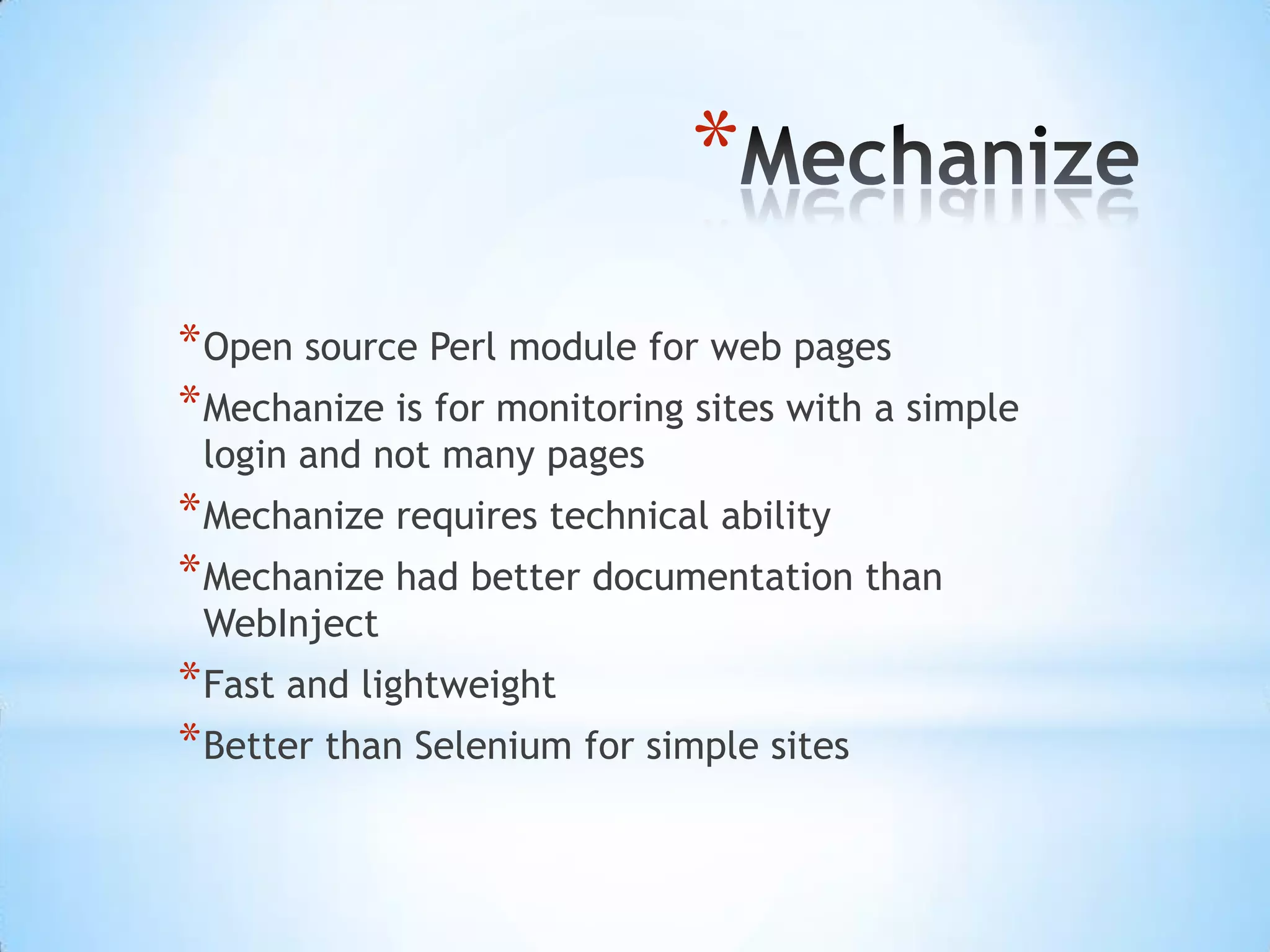 NRPE ( Nagios Remote Program Execution )Enables monitoring of important processes like diskspace, CPU, memory, processes, etc.Reduces load on the serversIncreases monitor reliabilityRemote monitoring in other countriesChecks are active – meaning they are initiated from NagiosAvailable through the Dag repository with “yum –y install nagios-nrpe”