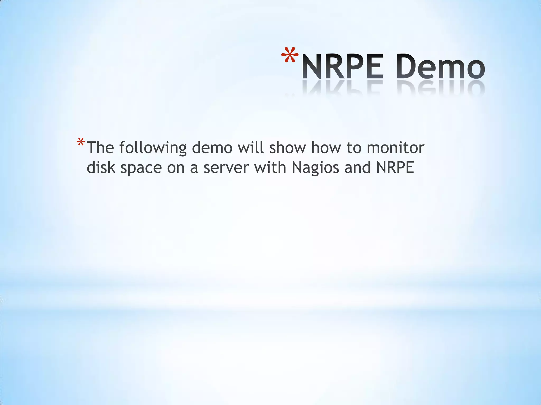 NRPE DemoNRPE Demo