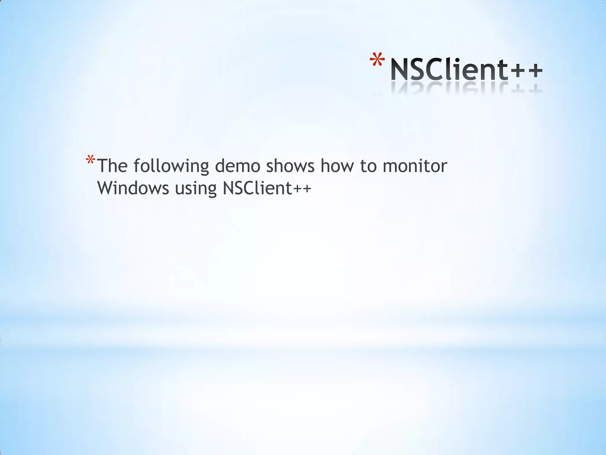Nsclient ++ Demo