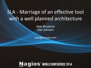SLA - Marriage of an effective tool 
with a well planned architecture 
Nate Broderick 
Dan Johnson 
nate@aivector.com 
 