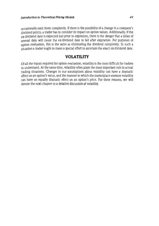 Natenberg   option pricing and volatility