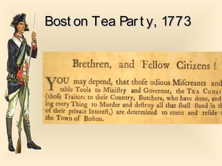 Bost on Tea Part y, 1773Bost on Tea Part y, 1773
 