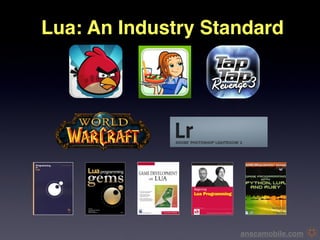 Lua: An Industry Standard




                    anscamobile.com
 