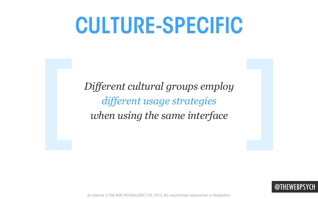 CULTURESPECIFIC [ Different cultural groups