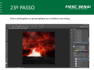 23º PASSO
Com o conta gotas e o pincel aplique luz e sombra a sua nevoa
 