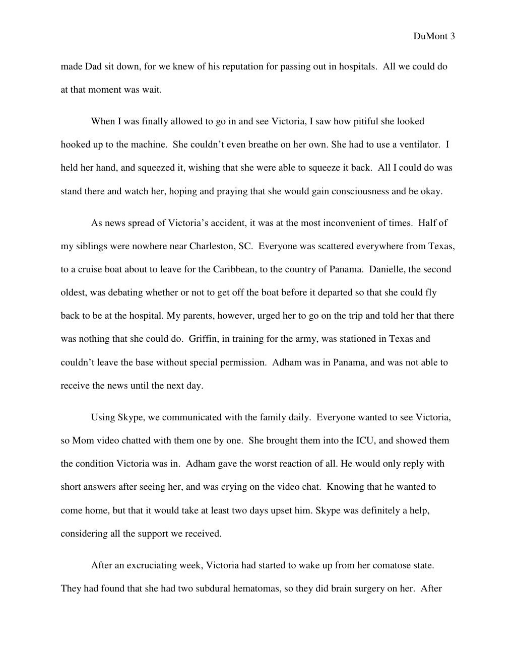 Example of a memoir essay