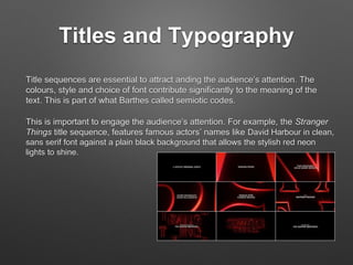 Codes and Conventions of a Film opening | PPTX