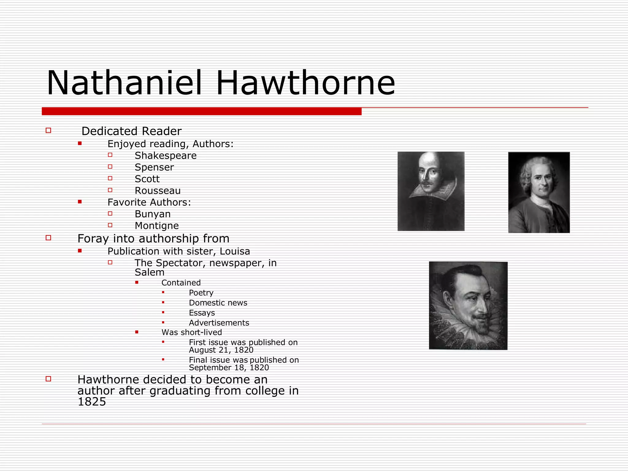 Nathaniel Hawthorne's Writing Style | PPT