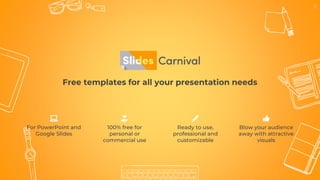 Free templates for all your presentation needs
Ready to use,
professional and
customizable
100% free for
personal or
commercial use
Blow your audience
away with attractive
visuals
For PowerPoint and
Google Slides
30
 