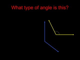 What type of angle is this?
 