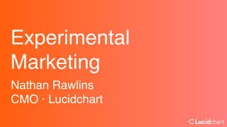Experimental 
Marketing
Nathan Rawlins
CMO · Lucidchart
 