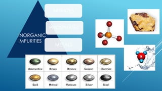 NITRATES
PHOSPHATES
METALS
INORGANIC
IMPURITIES
 
