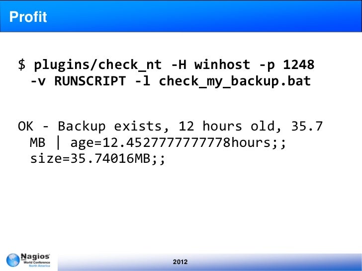 Nagios plugin development image