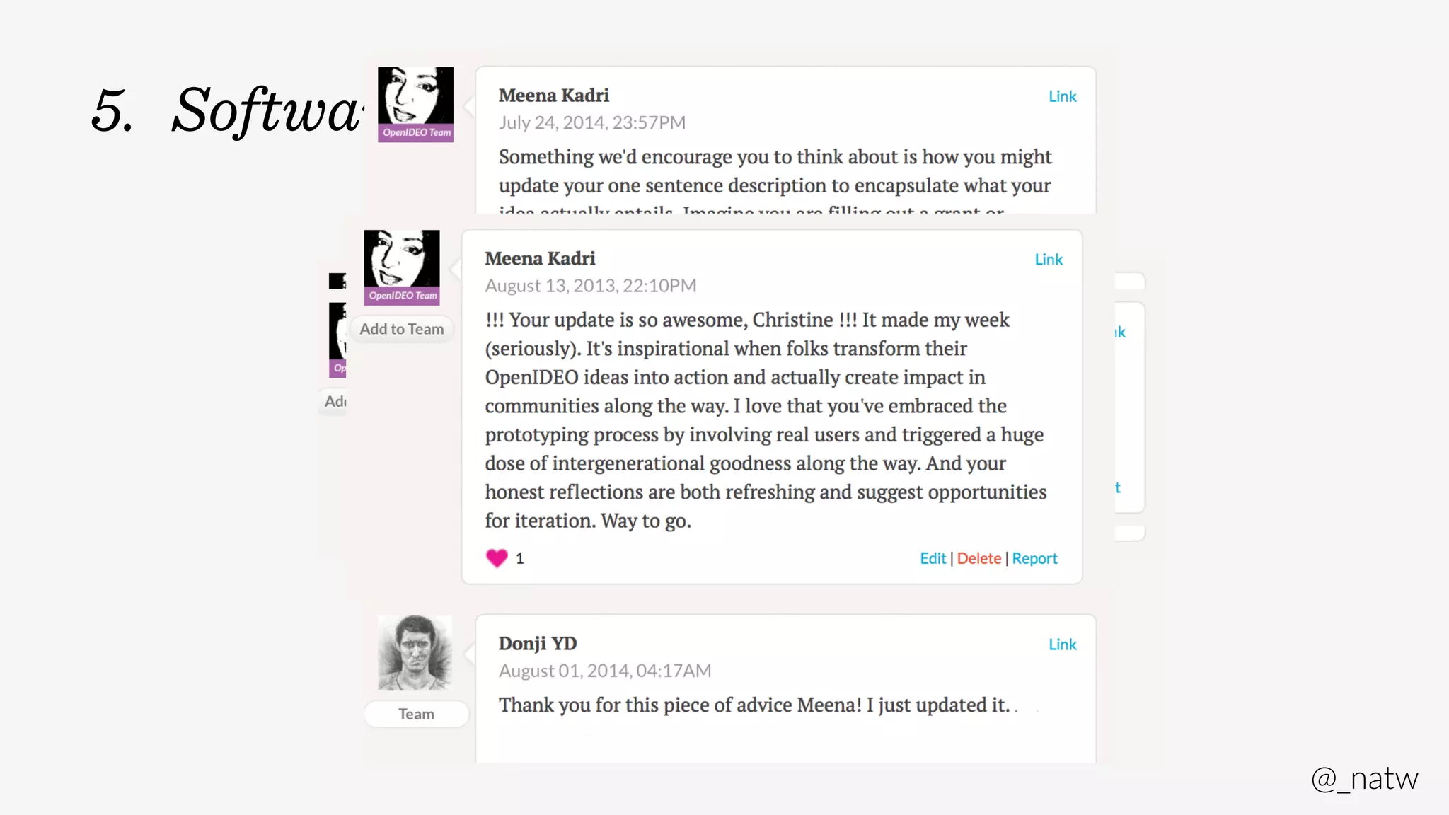 @_natw 
5. Software isn’t enough 
 