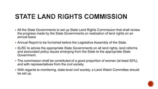 National Land Reforms Policy [Draft, July 2013] | PPTX