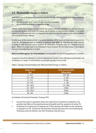 GUIDELINES FOR THE MANAGEMENT OF TUBERCULOSIS IN CHILDREN | PDF