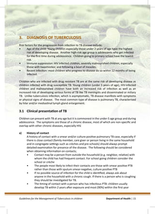 GUIDELINES FOR THE MANAGEMENT OF TUBERCULOSIS IN CHILDREN | PDF