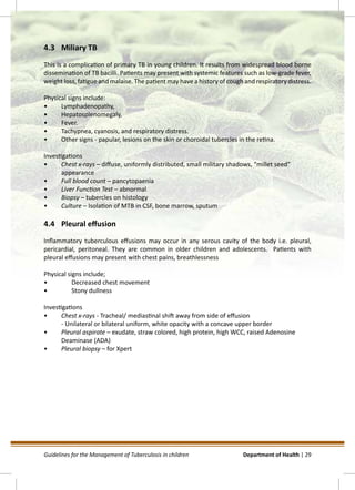 GUIDELINES FOR THE MANAGEMENT OF TUBERCULOSIS IN CHILDREN | PDF